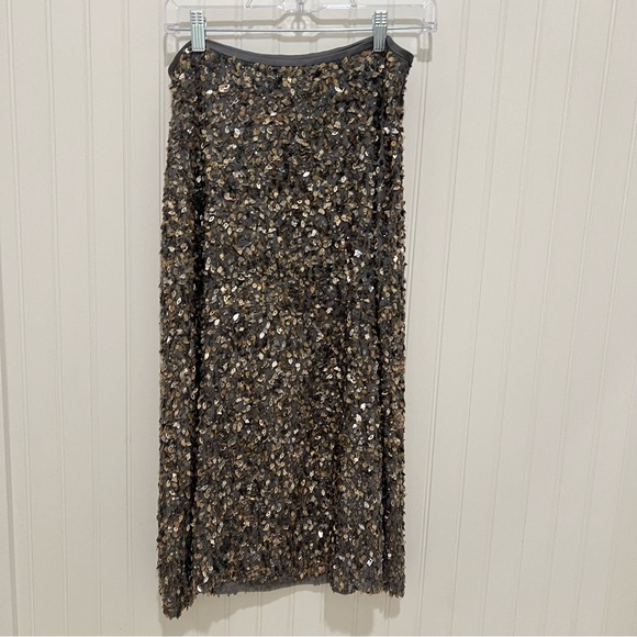 St. John Black and Gold Sequin Pencil Skirt NWT - Picture 1 of 9